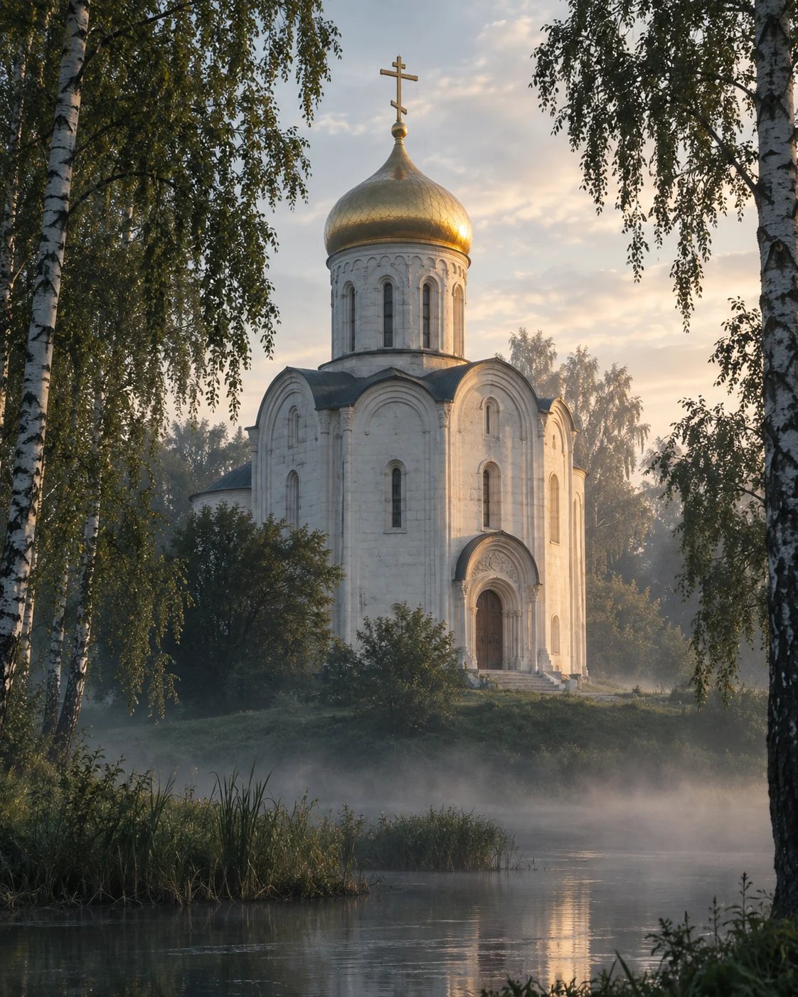 Православный храм в утреннем свете